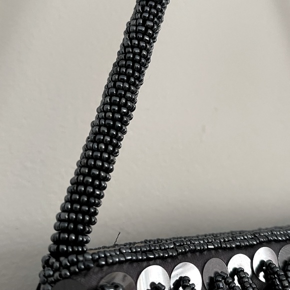 Metallic grey clutch bag 🌚 beads & sequins - Picture 5 of 12